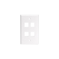 Leviton Wallplates Wp 4Port Sg Ext Wh 41080-4WL